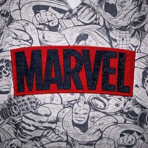 Marvel Boys Hoodie Gray Graphic Print Sweatshirt Size L